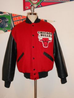 Vintage Chicago Bulls DeLong Letterman Varsity Jacket Starter Tyga 
