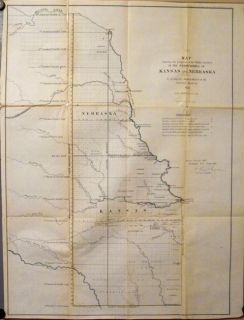 Scarce Kansas Nebraska 1857 Territory Map Indian Tribes