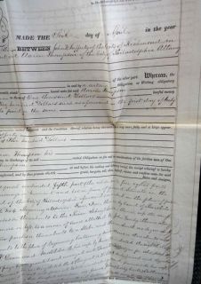 1855 Antique Mortgage Deed John Lafferty Aaron Thompson Passyunk 