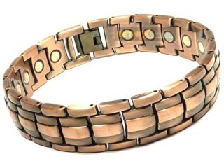 Mens Magnetic Therapy Bracelet 21 Magnets Bangle Quality in Antique 