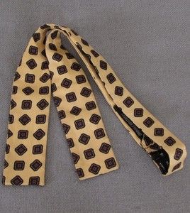 Brooks Brothers Makers Vintage Printed Silk Foulard Straight Bow Tie 