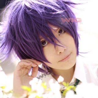 Shiki Yuuki Natsuno Cosplay Short Purple Hair Wig