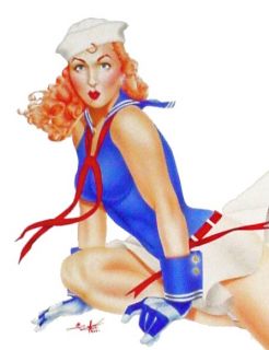 Painting Chavez Redhead Sailor Ayes for You Pin Up MOP