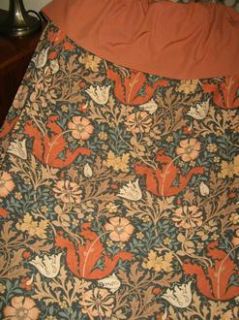 Vintage William Morris Compton Fabric Pair of Curtains Lined Pencil 