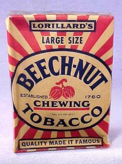 Rare Vintage BEECH NUT Chewing Tobacco Pouch FULL NOS FS with Pocket 