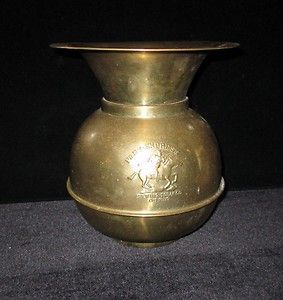 Awsome Brass Pony Express Chewing Tobacco Cut Plug Weighted Spittoon 