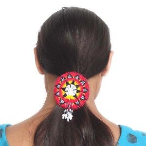 Cheyenne Sunset American Indian Beaded Rosette Hair Band