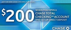   Bank $200 Cash Bonus Coupon Open Total Checking Account Free Fast Ship