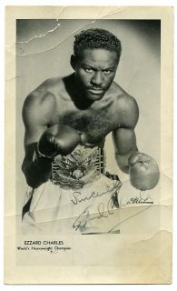1950 Boxing Ezzard Charles Vintage Advertising Photograph