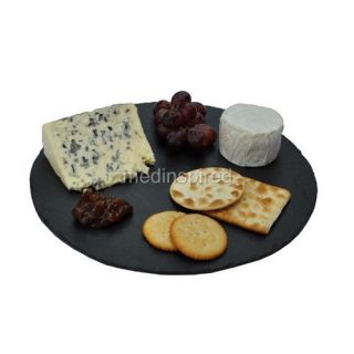 ROUND NATURAL SLATE CHEESE BOARD 27cm dia ST004