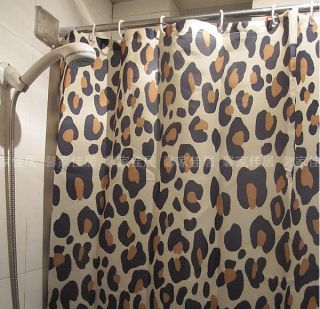 Brand New Leopard Bathroom Fabric Shower Curtain Free 12 Hooks 