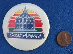 Great America Amusement Park Chicago Six Flags Button