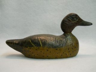 Green Wing Teal Drake Duck Decoy by Charles w Grubbs CA 1918 1928 