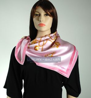 Cartier Jewelry Silk Scarf in Pink and Gold