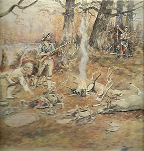 Charles M Russell Mountain Man Print A Doubtful Guest