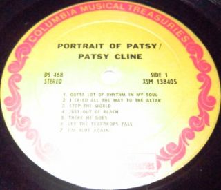 1969 LP Patsy Cline Portrait of Patsy Cline on Columbia Musical 