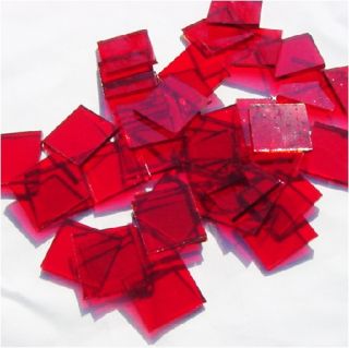 This offer is for 25 Cherry Red Cath Fusible 96 coe 1 Square Glass 