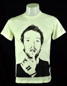 Light yellow Chris Martin Coldplay Rock Punk Tee T Shirt Size L