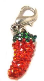 Hot Chili Pepper CZ Bracelet Charm Clip on Suitable for Add A Charm 