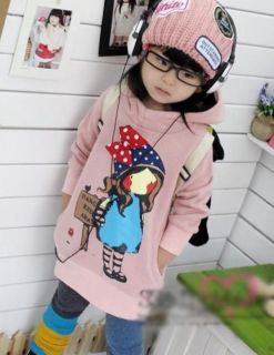 Children Kids Toddlers Outfits Sweet Girls Pink Cartoon Hoodies Size 3 