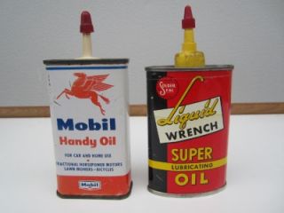 VINTAGE LOT MOBIL GETTY ETC. HANDY HOUSEHOLD 4OZ. OIL CANS wow SUPER 