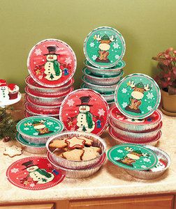 Christmas Set of 24 Round Goodie Containers Cookie Tins Give Away Gift 