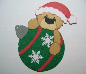 Bear Christmas Ornament Scrapbook Paper Piecing