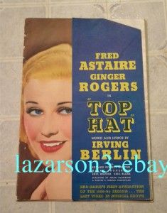 FRED ASTAIRE GINGER ROGERS TOP HAT PRESSBOOK W HERALD & TABLOID 3 DAY 