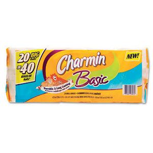  of Charmin Basic Big Bath Tissue Toilet Paper 40 Rolls Total