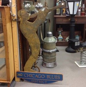   RARE Chicago Blues District Historic Sculpture Street Sign Chicago IL