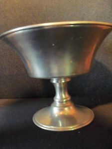 Vintage Woodbury Pewter Fruit Compote Footed Bowl GUC