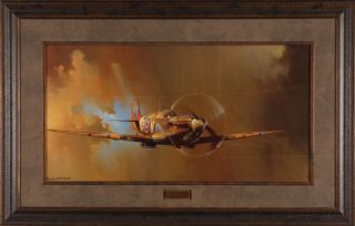 Spitfire Barrie Clark WW II War Airplane Framed Print
