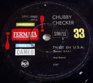 Chubby Checker Twistin USA RARE Argentina 33 RPM 7