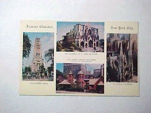Vintage New York City NY Postcard Famous Churches