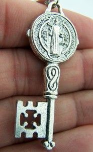 New Exorcism Protection Saint St Benedict 2 Pectoral Key Pendant 