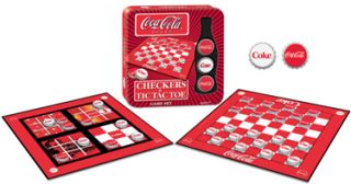 COCA COLA® Brand Checkers & Tic Tac Toe Game Set