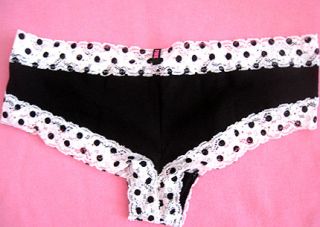   Pink Cheekster Black White Lace Cheeky Panty Bikini Underwear M