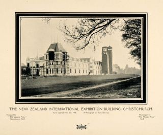 1907 Print New Zealand International Exhibition Main Bldg 