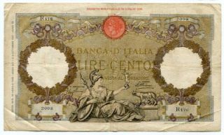 italy 1936 100 lire vf