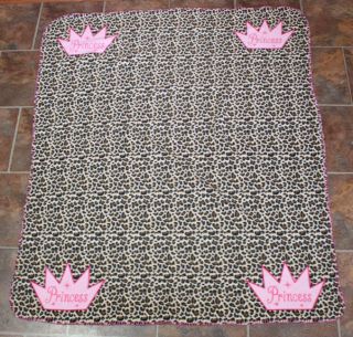 Princess Pink Leopard Cheetah Fleece Throw Blanket
