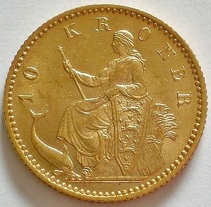 1900 Kingdom of Denmark Christian IX Gold 10 Kroner Coin EF