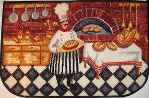 Fat Chef Italian Fresh Bread Brick Oven Kitchen Mat Slice Rug 17 x 27 