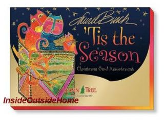 Laurel Burch Christmas Holiday 20 Cards Tis The Season Cat Dog Sun 