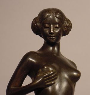 Art Deco Bronze Nude Woman German Circa 1915