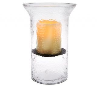Home Reflections 12 Fillable Glass Hurricane Candle & Timer   H198138