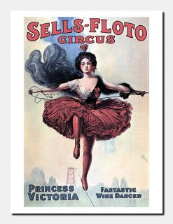 18x24 Circus Poster   Sells Floto Princess Victoria Fantastic Wire