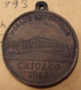 1893 Worlds Exposition Chicago Token   Christopher Columbus