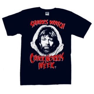 Chuck Norris Sharks Watch Chuck Week Funny Famous Icon T Shirt Tee