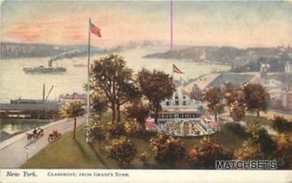 Vintage divided postcard of CLAREMONT FROM GRANTS TOMB NY. Published