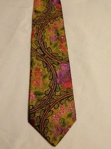 Christian Lacroix Mens Luxury Silk Neck Tie Italy Floral Multi Colored